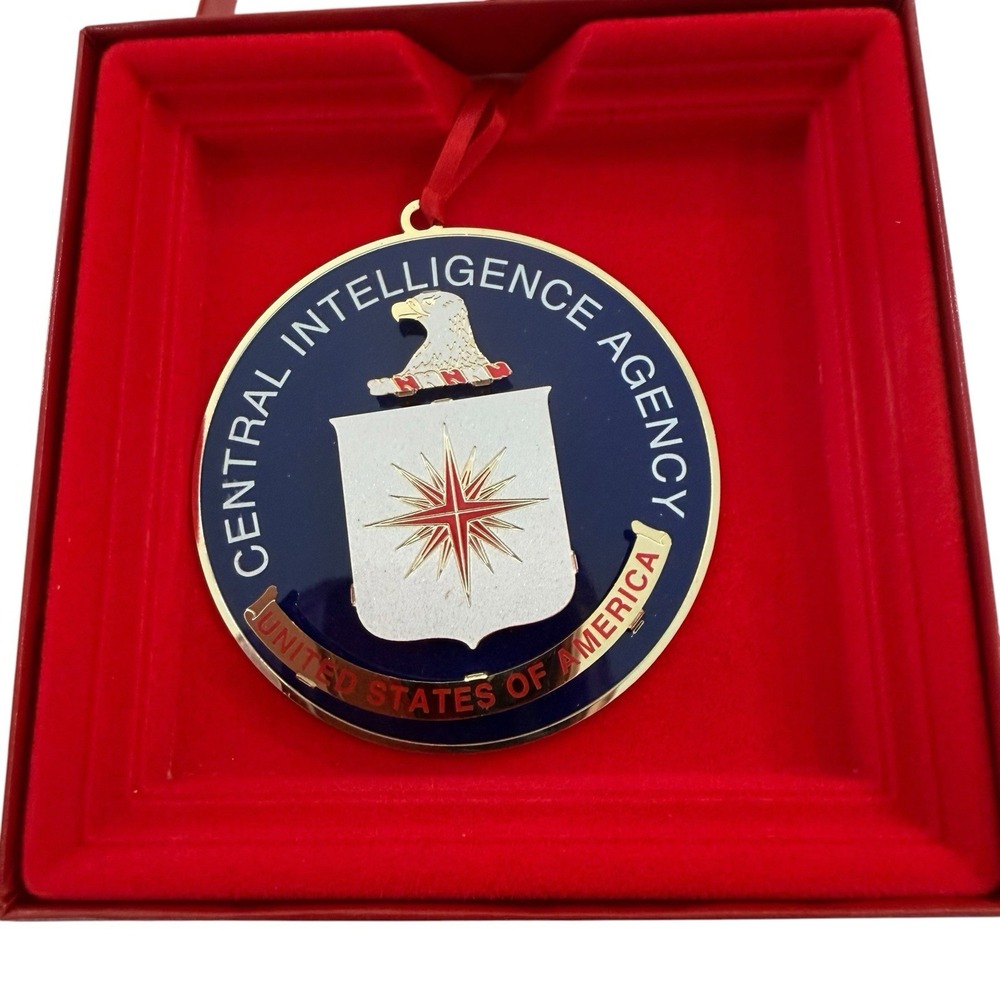 CIA Central intelligence Agency Ornament Medallion Metal In Box 3" Wide NIB